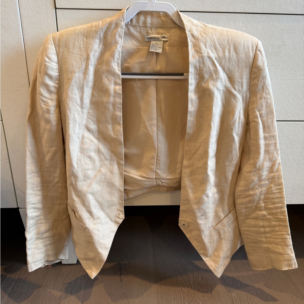 Beige Linen Women's Blazer